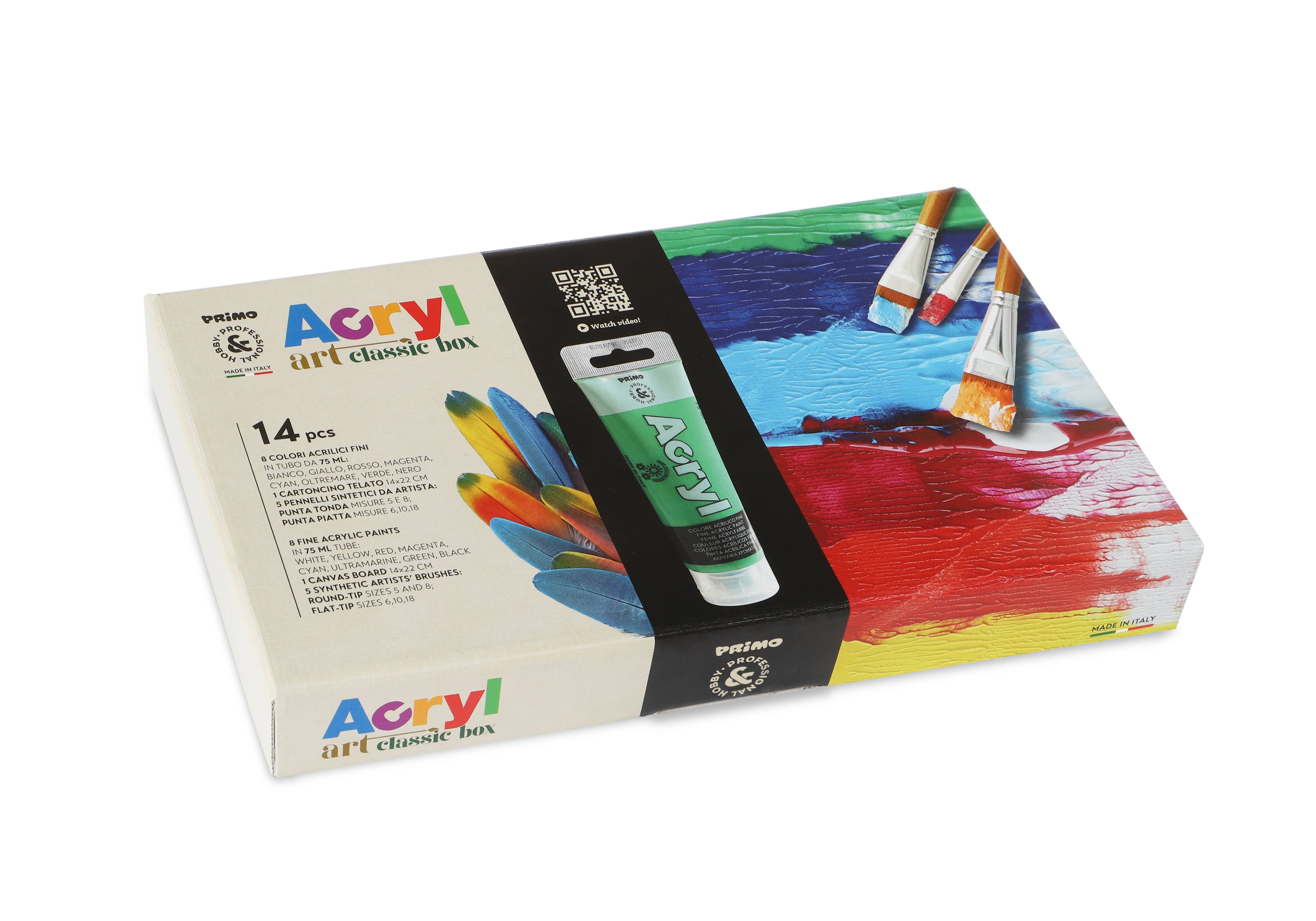 Morocolor Italia Spa PRIMO - Wholesale Paint Set - Fine acrylic paint. 8 colours with accessories3