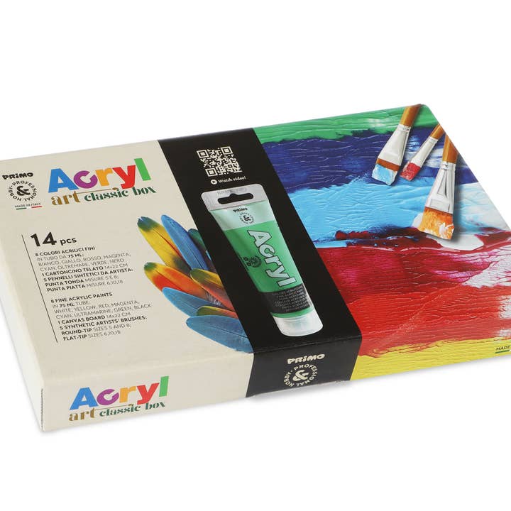 Morocolor Italia Spa PRIMO - Venta al por mayor Sets de pintura - Pintura acrílica fina. 8 colores con accesorios3