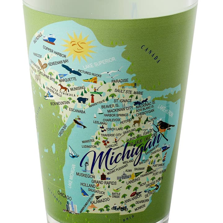 Michigan 16-oz. Pint Glass (NEW) for wholesale by Galleyware