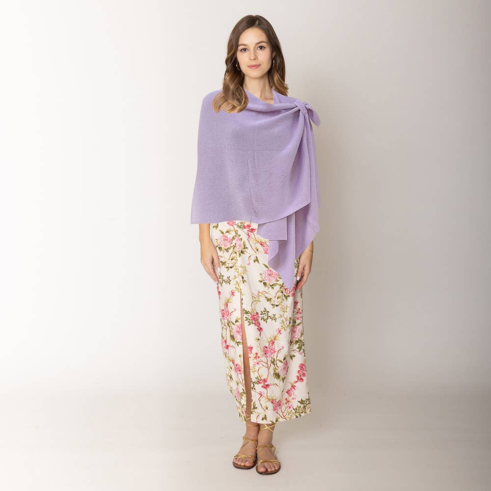 Sensibling Corp. – wholesale Poncho – Women's – Shoulder Strap Solid Ruana Poncho8