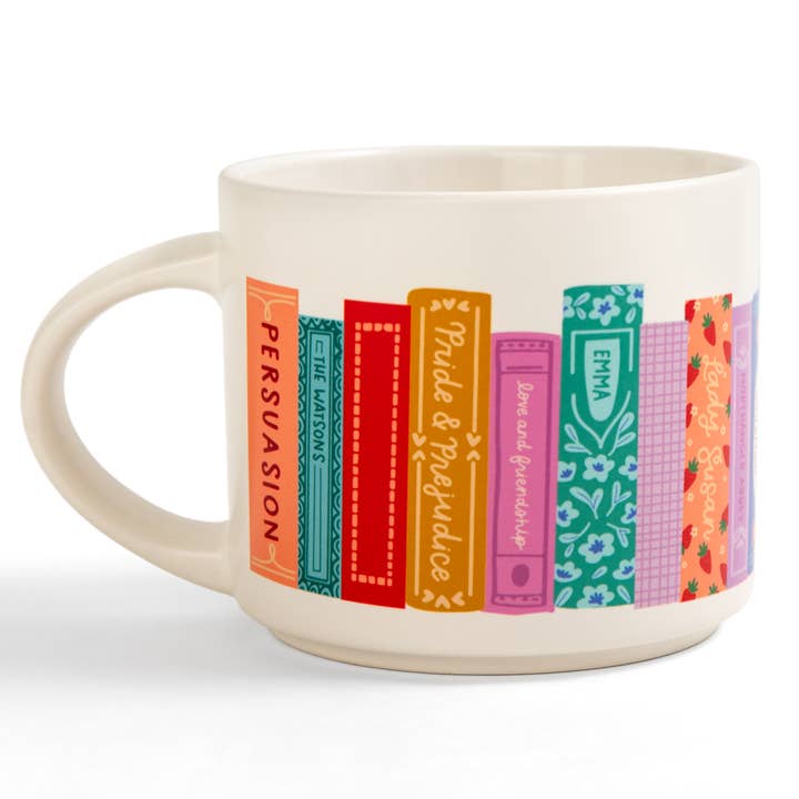 Jane Austen Books Large Ceramic Mug for wholesale by Pippi Post