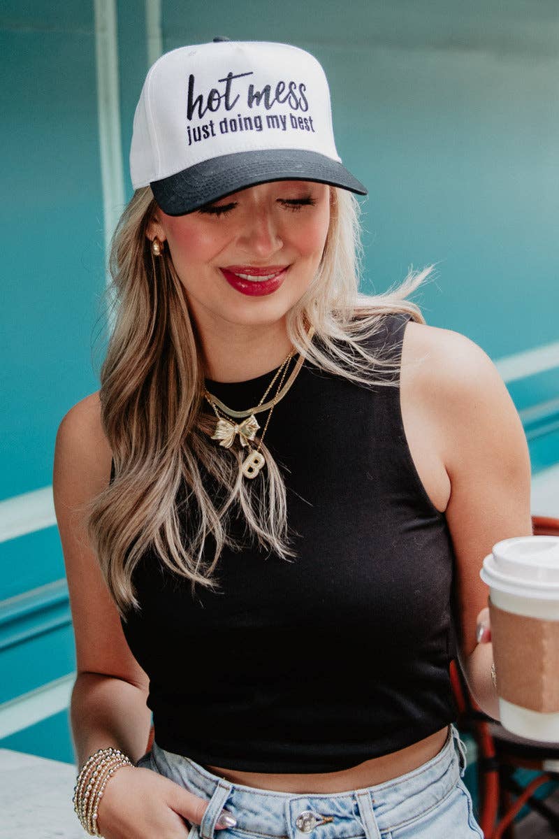 Katydid - Wholesale Trucker Hat - Women's - Hot Mess Just Doing My Best Two-Toned Vintage Hat6