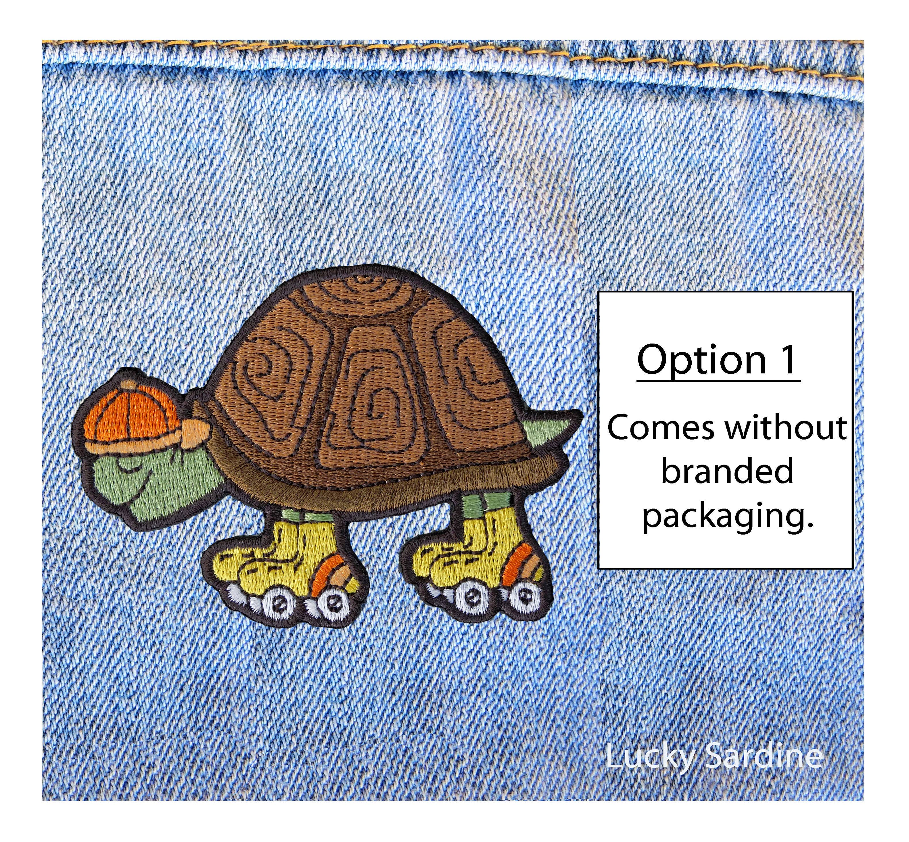 Lucky Sardine - Wholesale Patch - Tortoise Skate, Slow Roll Turtle, Embroidered Iron-On Patch0