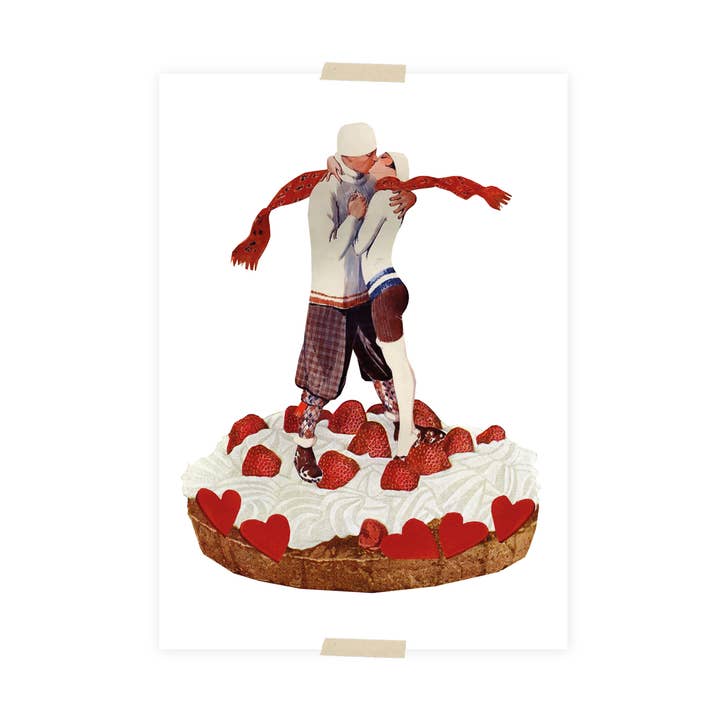 Lylies - Wholesale Postcard - Postcard collage set on cream cake0