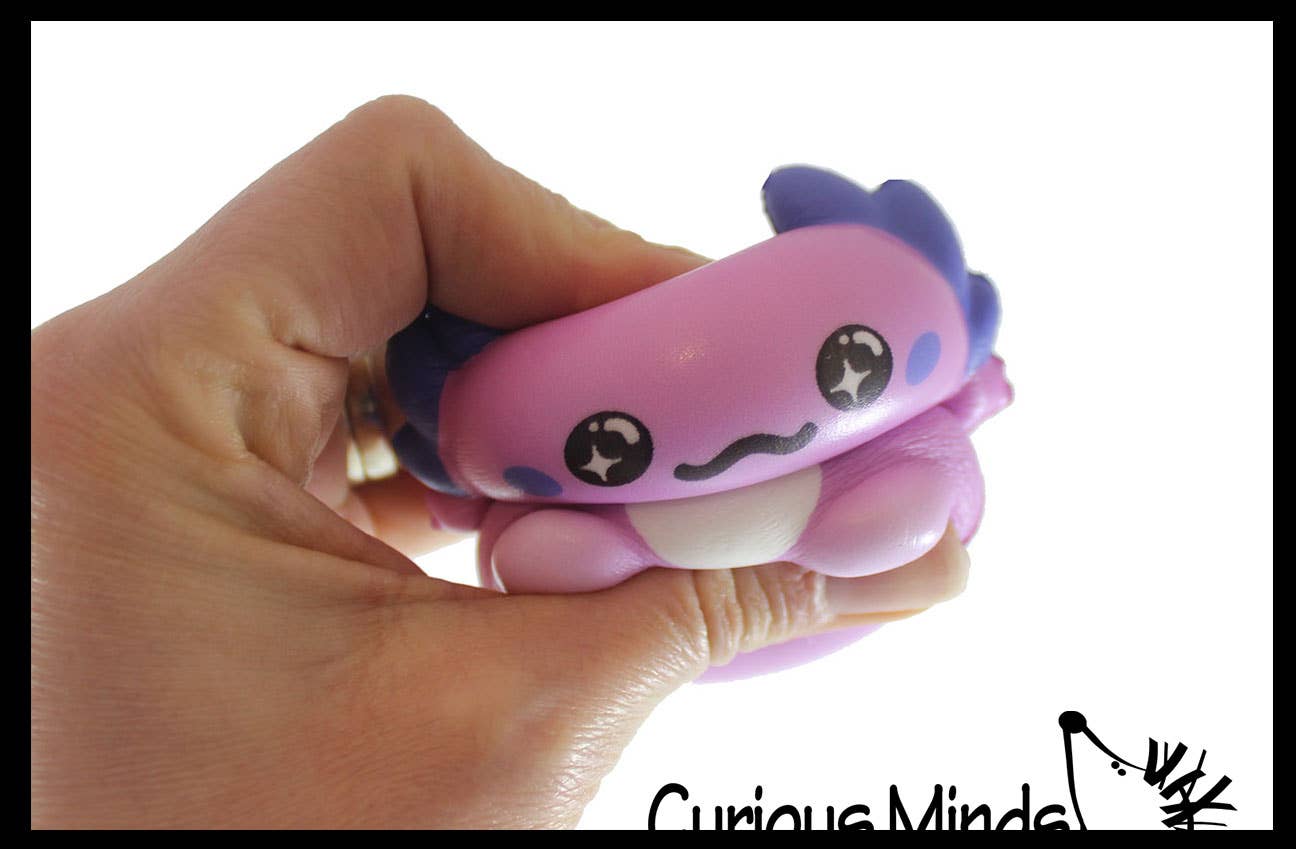 Curious Minds Toys – wholesale Squishy toy – Kids & Baby – 1 Small 3.25" Axolotl Slow Rise Squishy Toys - Memory Foam6