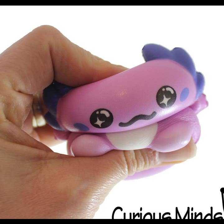 Curious Minds Toys – wholesale Squishy toy – Kids & Baby – 1 Small 3.25" Axolotl Slow Rise Squishy Toys - Memory Foam6