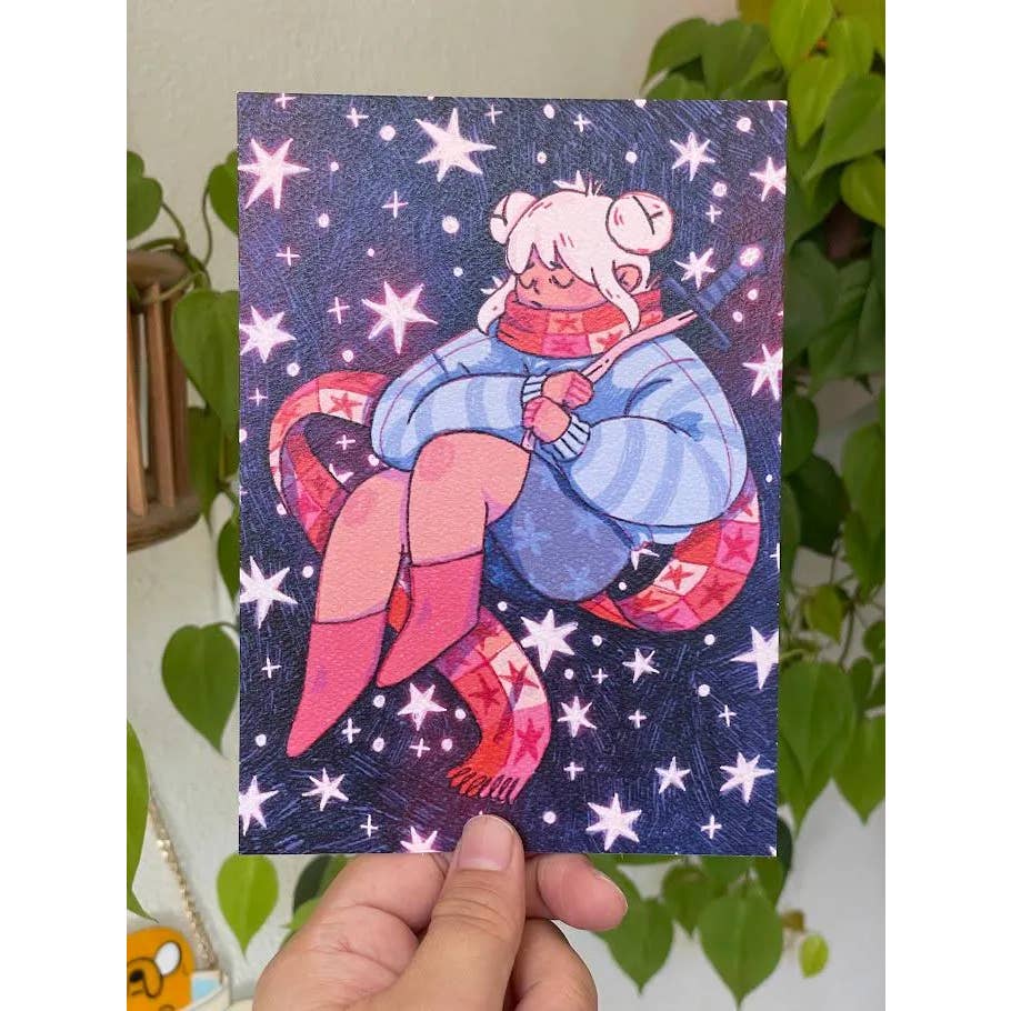 Paper Rat Illustrations - Wholesale Art Print - Sleeping Among the Stars Print 5x7