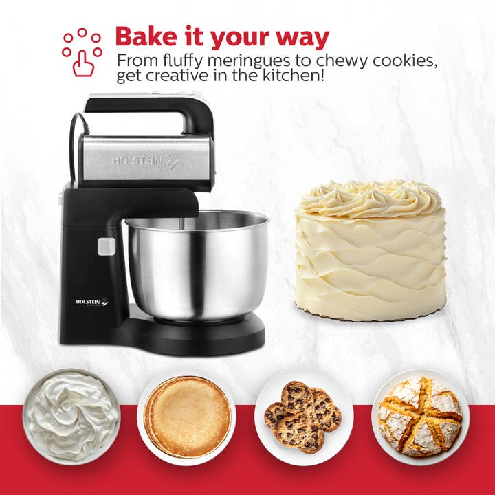 Black 5-Speed Hand and Stand Mixer with LED Light- Single Unit for wholesale on Faire7