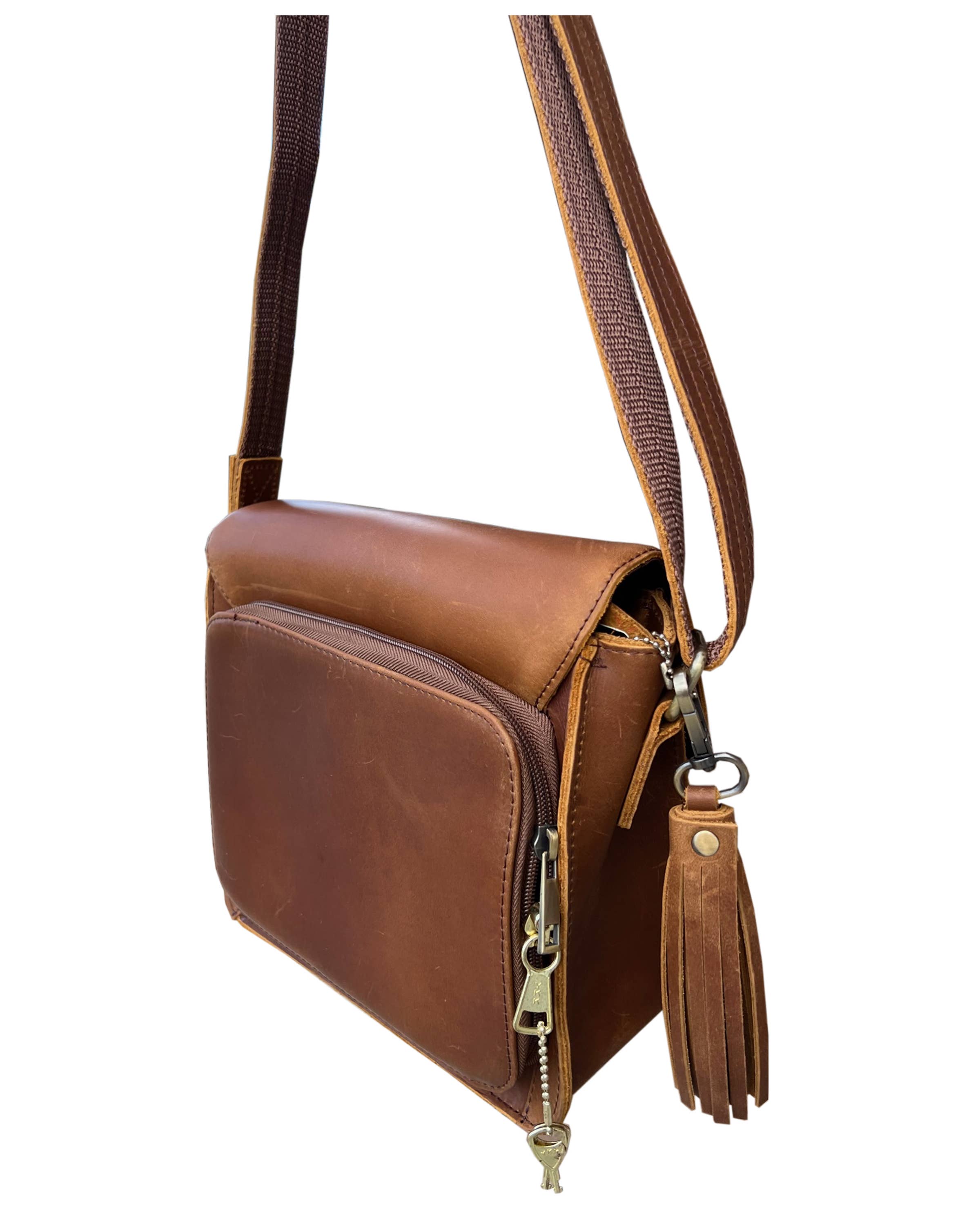 Roma Leathers, Inc. - Wholesale Crossbody Bag - Women's - Vintage leather crossbody shoulder bag with wire strap16
