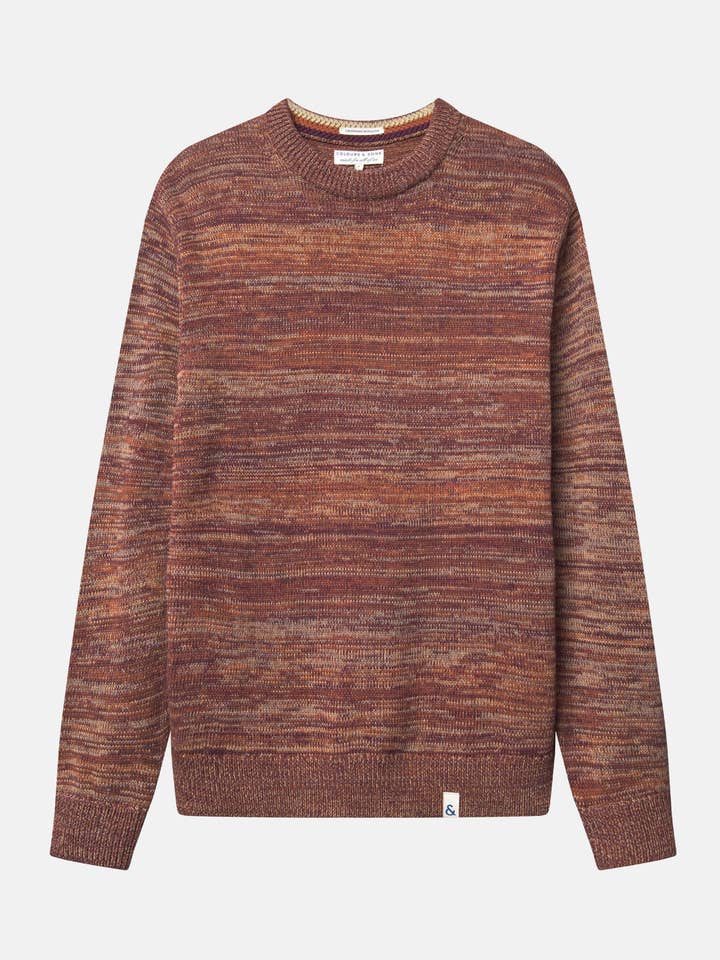 Trui Mouline - Mahonie Mouliné voor wholesale door COLOURS & SONS