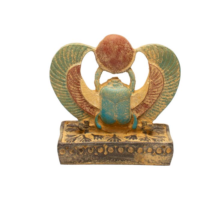 Discoveries, Inc. - Vendita all'ingrosso Statuette decorative - Statua di Scarabeo Alato - Colorata - 3,5" - Dio Egizio