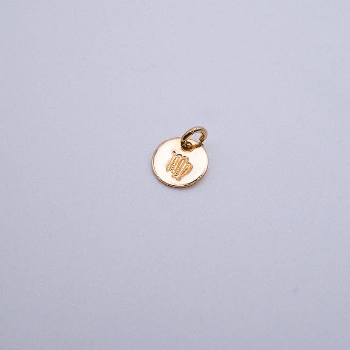 Hannah Naomi - Wholesale Individual Charm/Pendant - Tiny Zodiac Circle Charm, SOLID 14K Gold5
