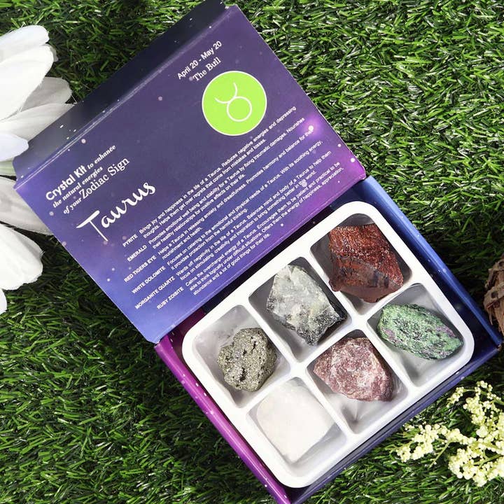 Taurus Zodiac Crystal Kit - Horoscope Set for wholesale by Natures Artifacts Inc
