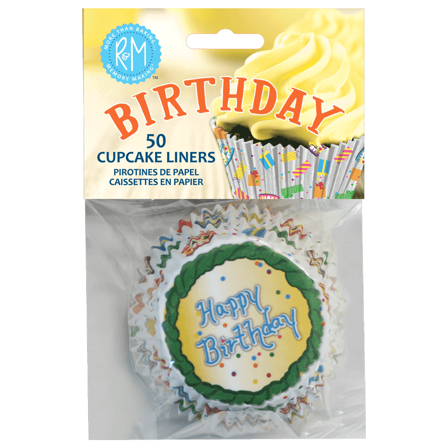 R&M International – Formas de cupcake/muffin por atacado – Cupcake Aniversário Liners /501