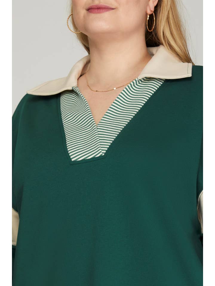 Vanilla Monkey – Engroshandel Kjole - Dame – Plus Color Block V-hals fransk frottékjole1