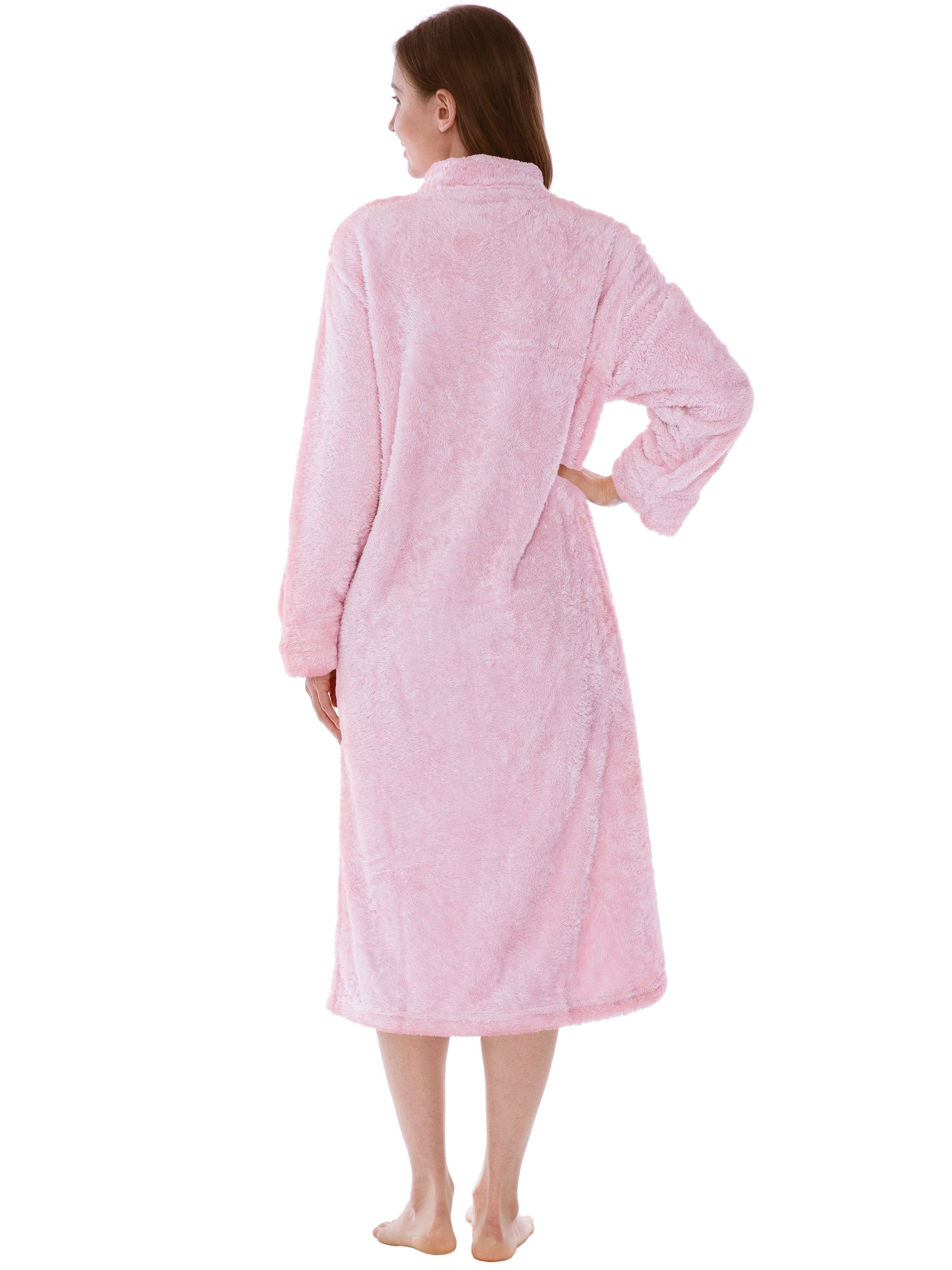 Pavilia - Wholesale Robe - Women's - Women's Sherpa Housecoat Zipper Robe8
