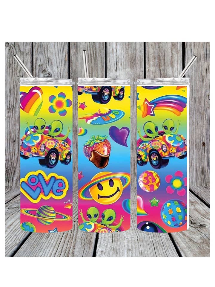 Rainbow tumbler for wholesale by Eclectic Wallflower Boutique