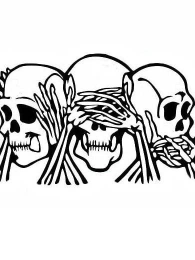 Skulls See Hear Speak No Evil Sweater for wholesale by Edna SMaK Apparel