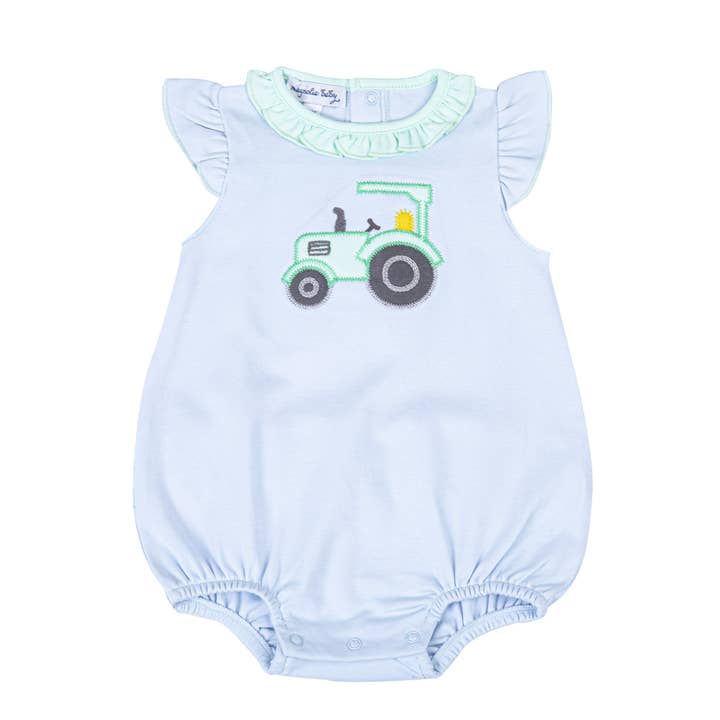 Temps de tracteur Applique à volants Barboteuse pour tout-petit pour la vente par Magnolia Baby