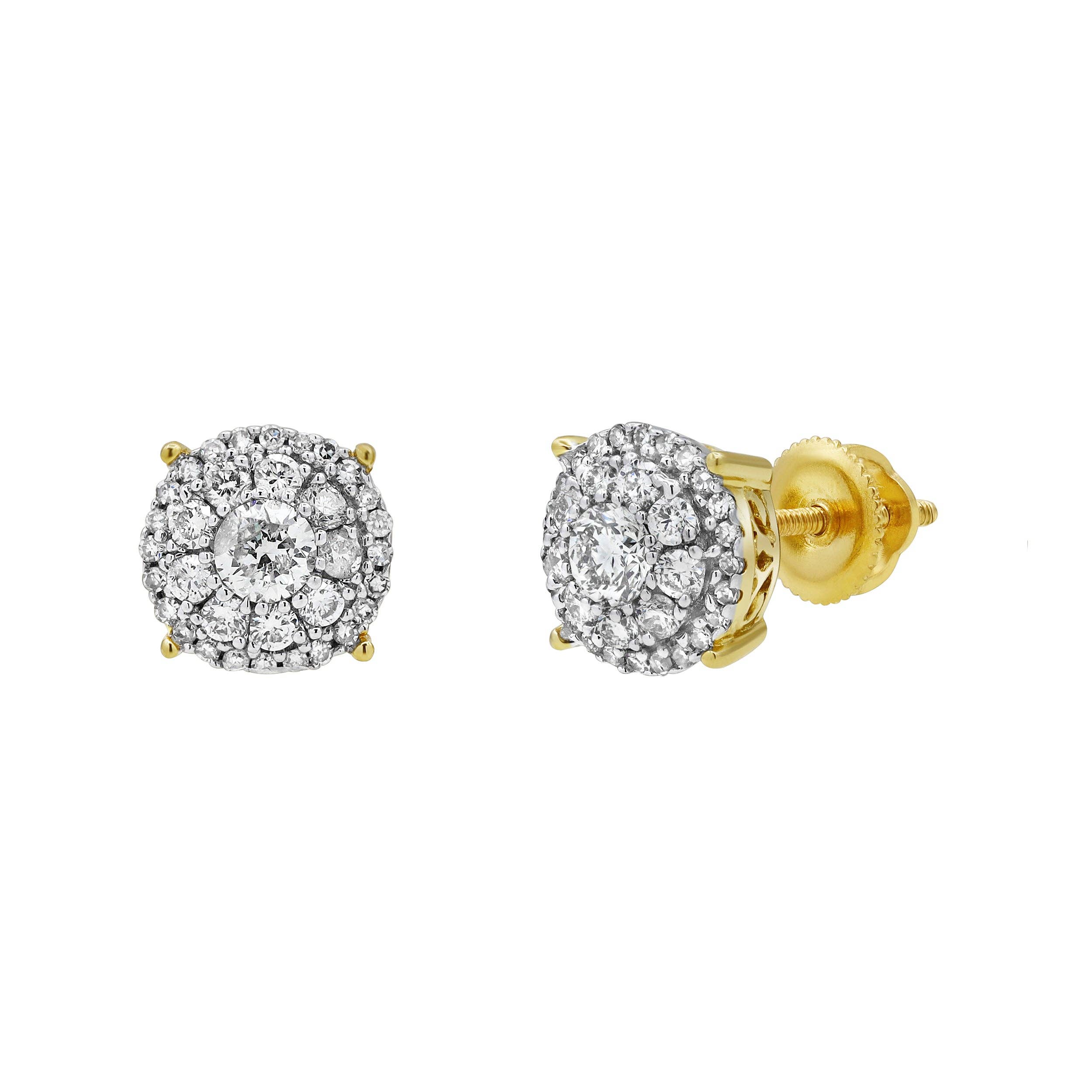 LuvMyJewelry (LMJ) - Wholesale Stud/Post Earrings - Lotus Loop Cluster Diamond 0.52 ct. tw. 14K Yellow Gold Earrings0