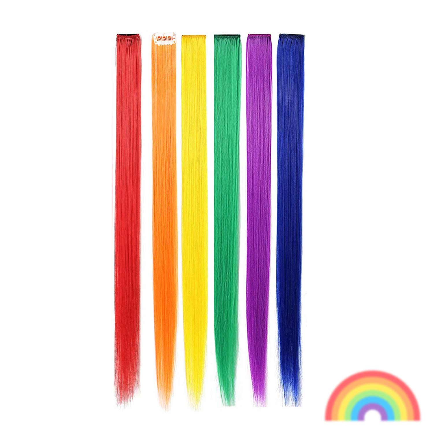 Magic Manes - Wholesale Hair Extensions - Rainbow Colors 6 Pack Clip-in Hair Extensions1