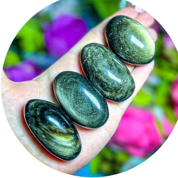Goldener Obsidian-Palmstein, Großhandel ethisch bezogener Kristall für den Großhandel von Mandala Gems