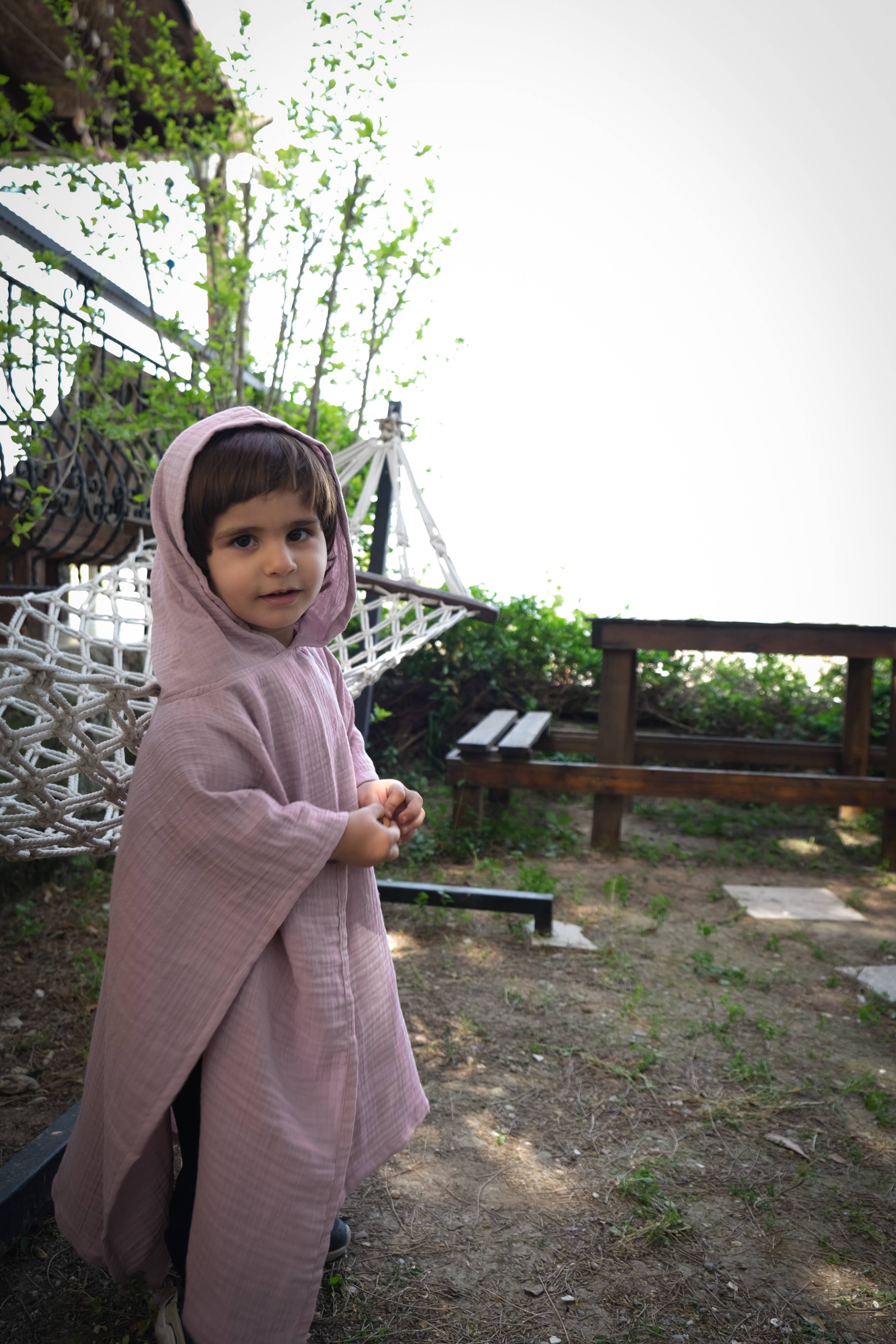 TwoMamas - Wholesale Poncho Towel - Kids & Baby - BABY   BATH TOWEL - ORGANIC MUSLIN  PONCHO - LILAC PURPLE2