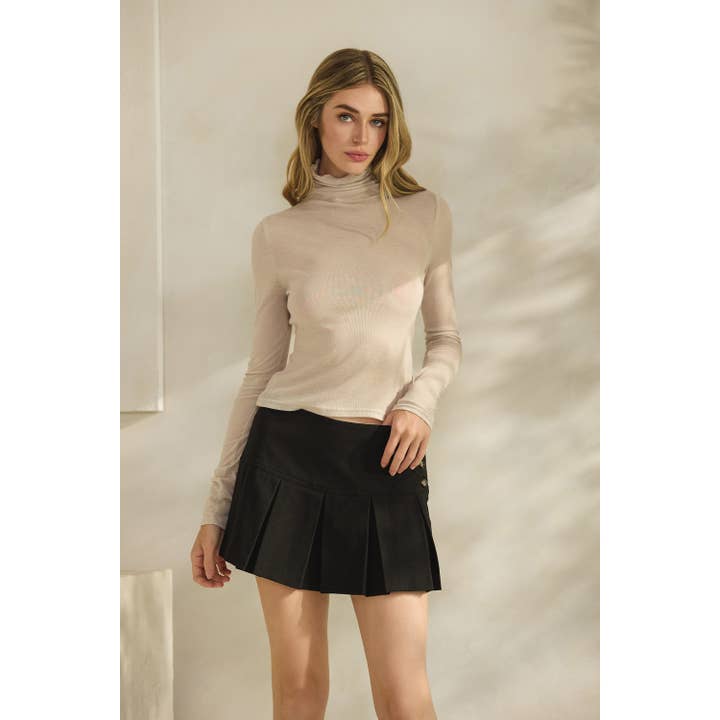 Honey Mango - Wholesale Blouse - Women's - Long sleeve sheer turtleneck top10