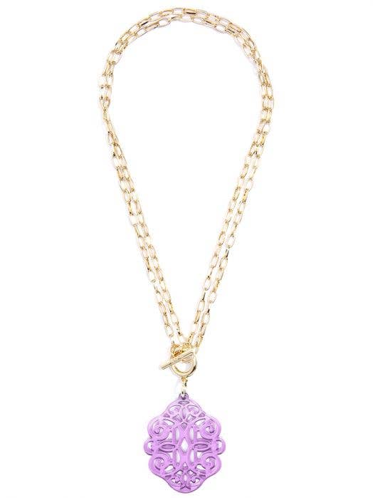 ZENZII Jewelry - Wholesale Pendant/Charm Necklace - Regal Resin Acrylic Pendant Necklace2