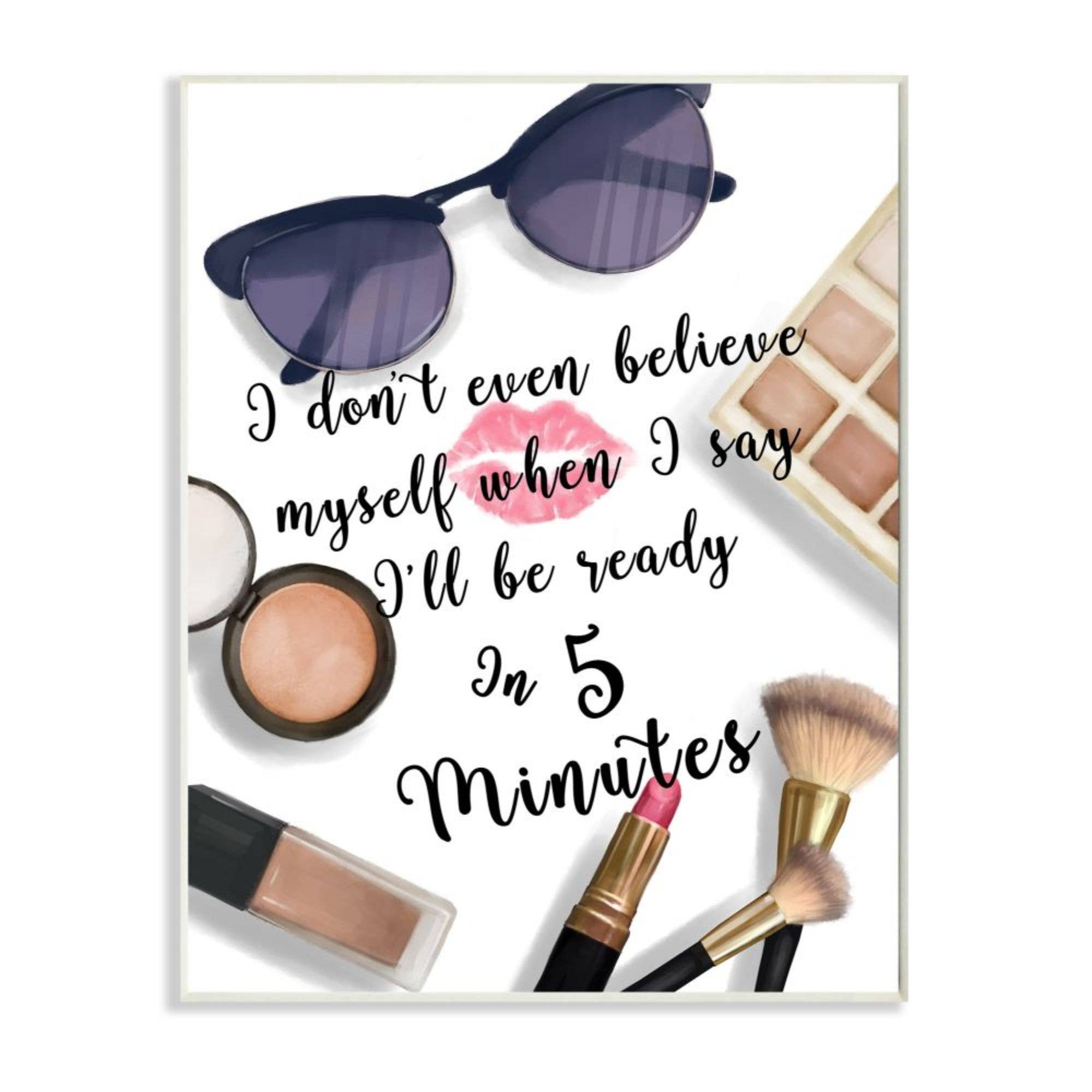 Stupell Industries – wholesale Väggplakett – Mode redo i fem citat Glam Humor Wall Plack Art0