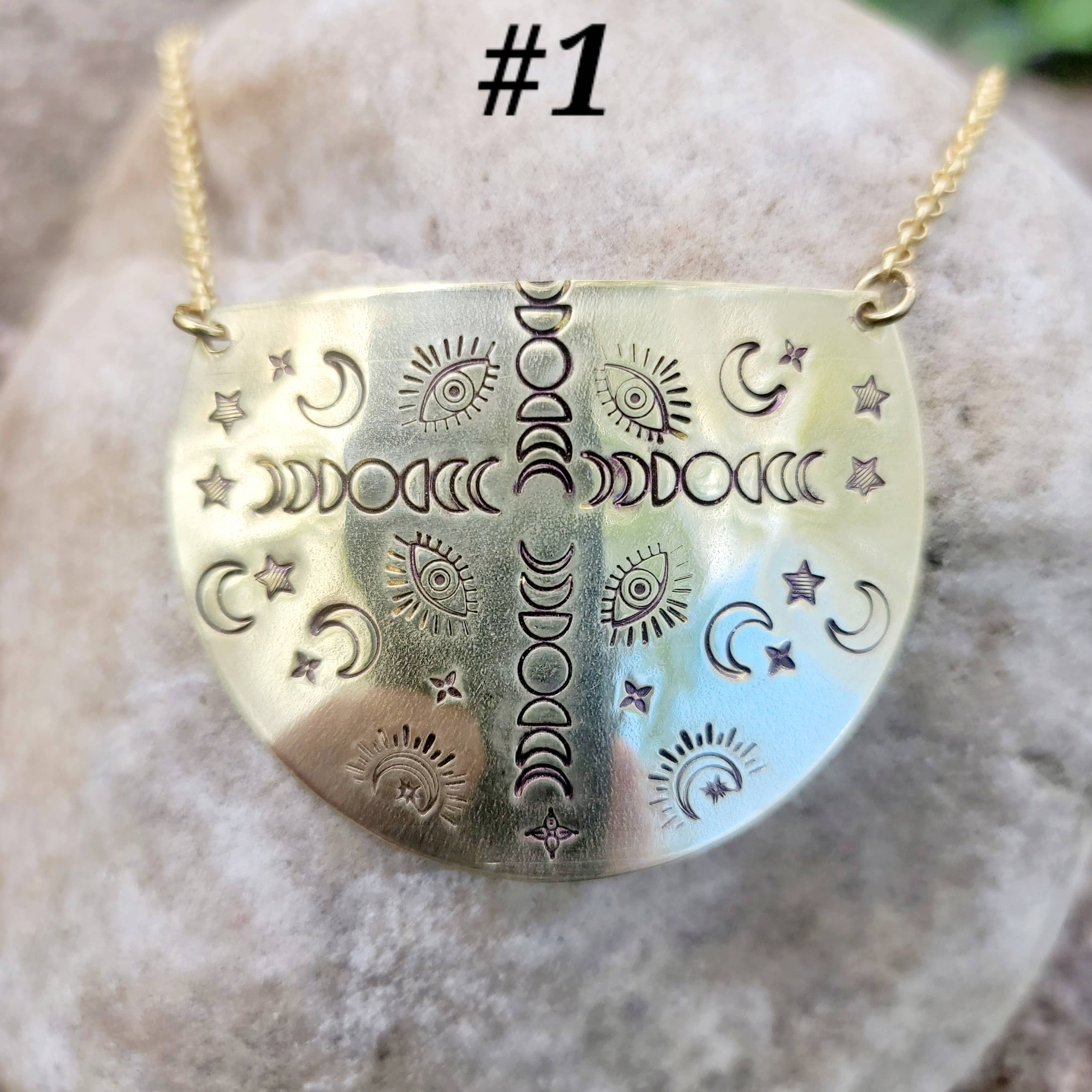 Verdilune – Engroshandel Halskæde med vedhæng – Mandala stemplet messing halskæde0