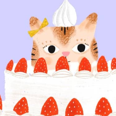 Carolyn Suzuki – wholesale Birthday card – KITTY CAKE - Birthday Card2