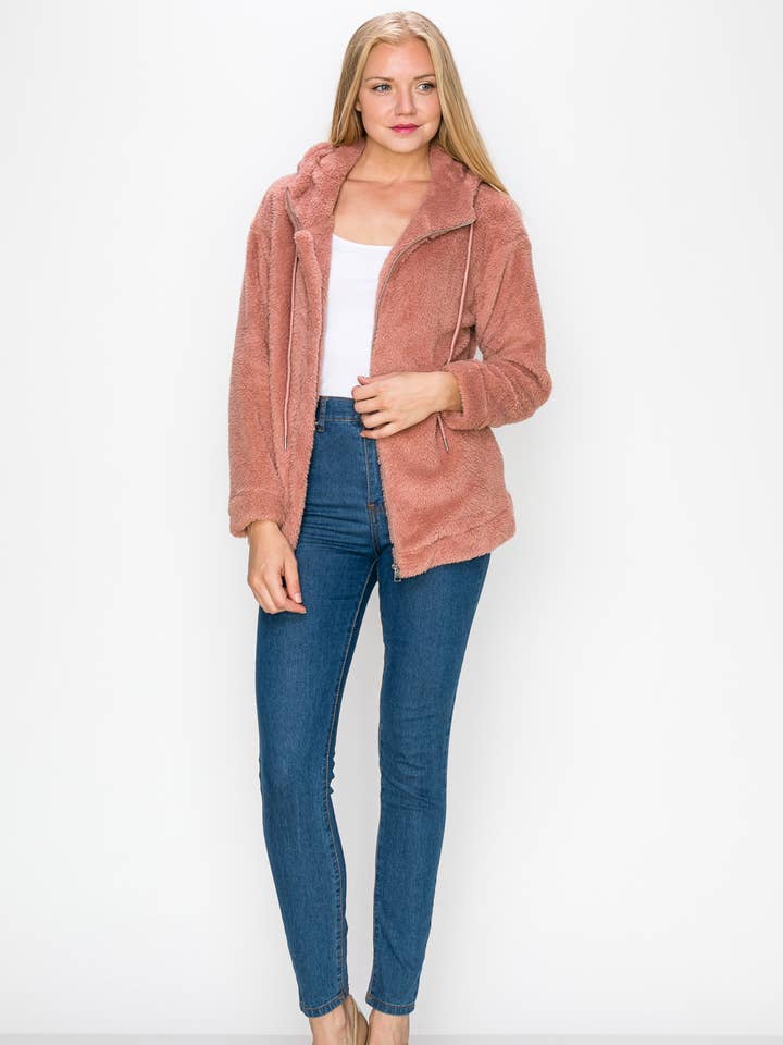 RJ1021-FAUX FUR POCKET JACKET for wholesale by Vibrato Clothing