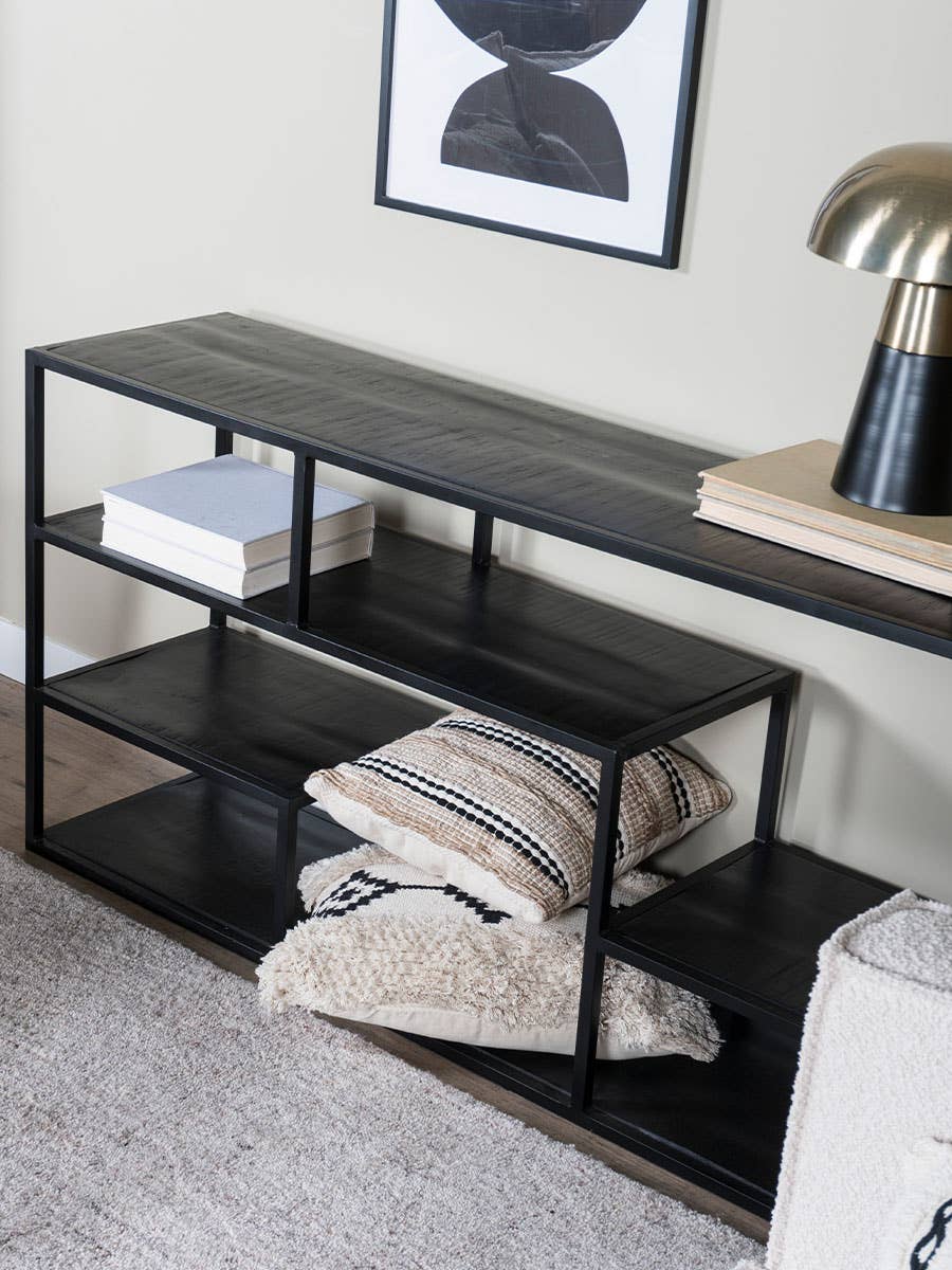 Home67 - Wholesale Console Table - Huub Black Mango Wood sideboard 125 cm1