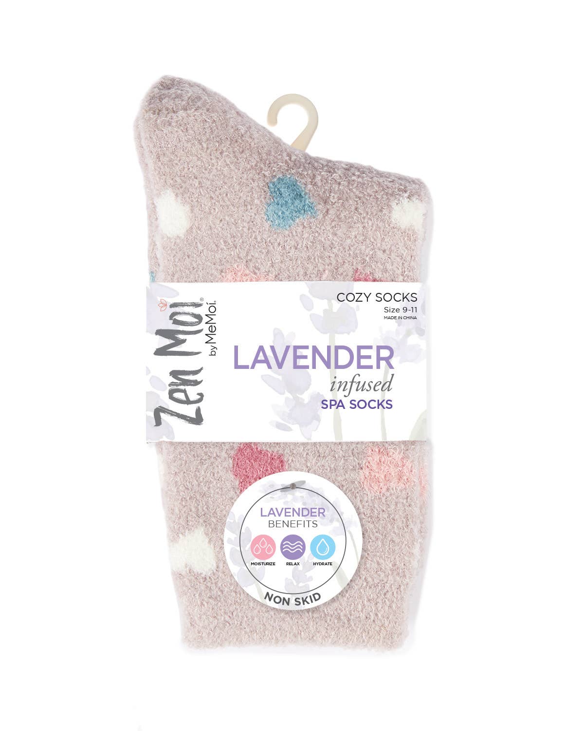 Cement All Over Hearts Non-Skid Lavender Infused Crew for wholesale on Faire3