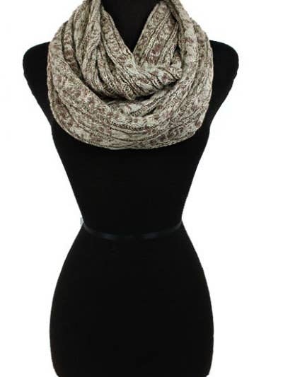 Cable Braid Knit Mixed Infinity Scarves for wholesale by Cap Zone