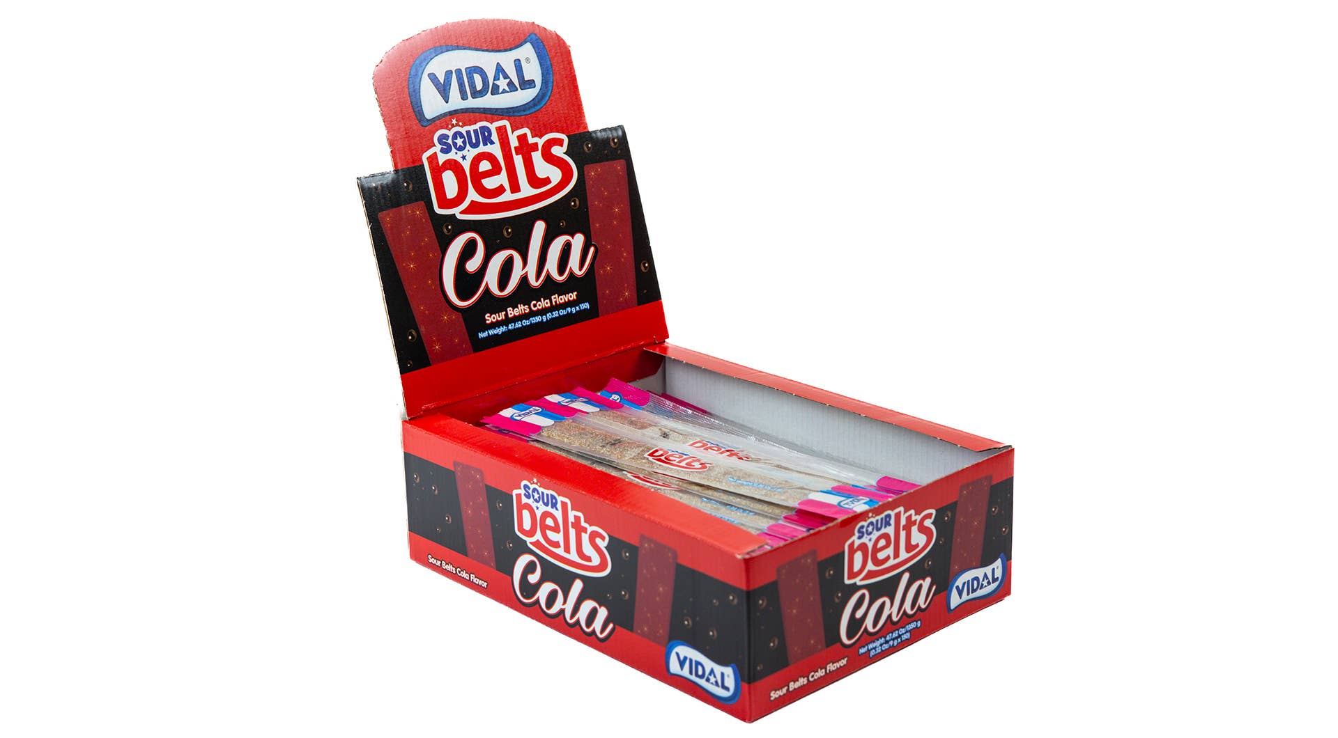 Sweetish- Swedish Candy Wholesale - Wholesale Gummy - Vidal US Wrapped Sour Cola Belts 2.9lbs