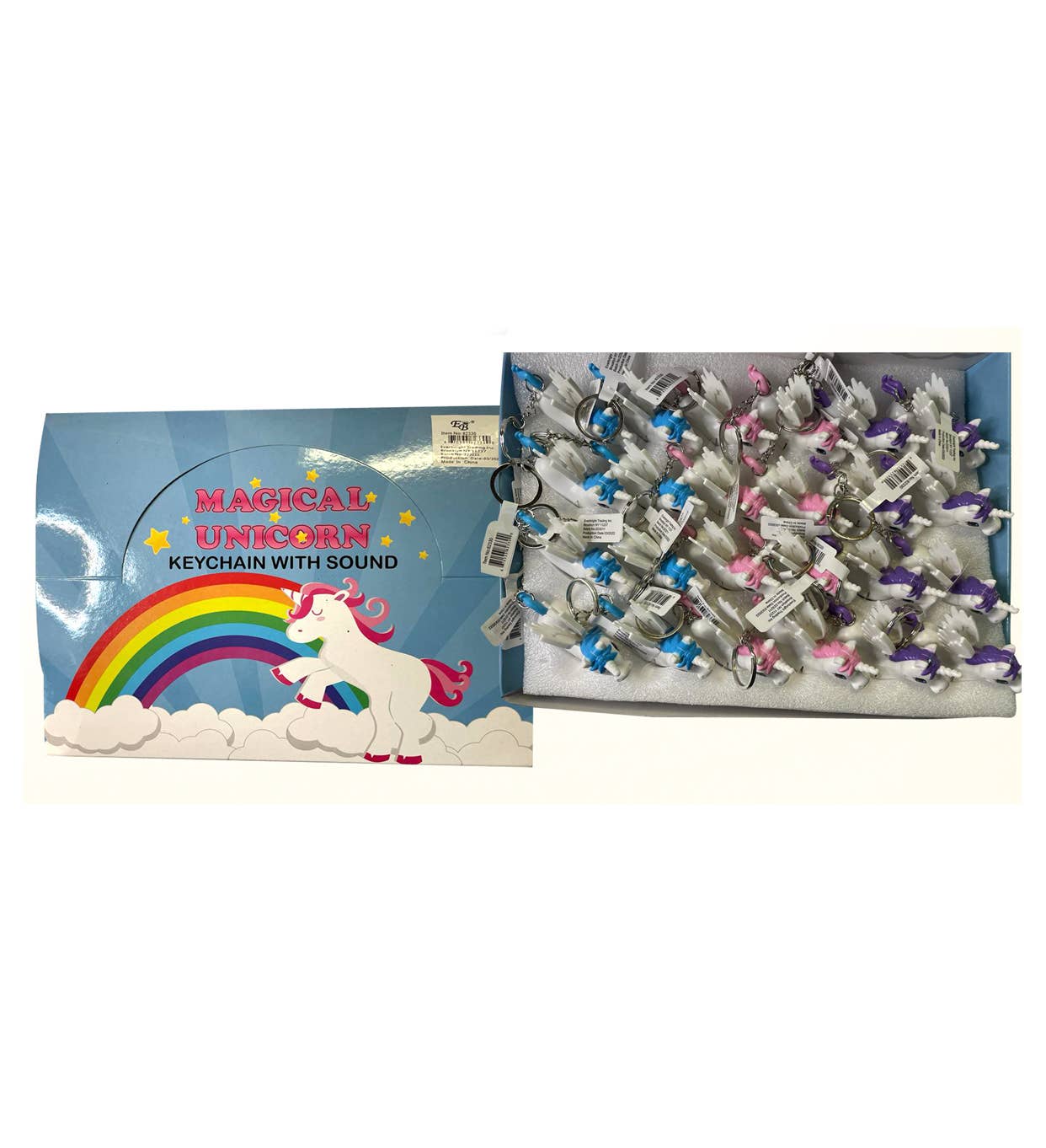 K & S WHOLESALE INC - Wholesale Keychain - Unisex - Magical Unicorn Keychain with SOUND 24 CT Counter Display3
