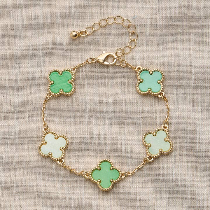 Frem - Wholesale Charm/Dangle Bracelet - Colorful Shell Charm Bracelet with Gold Detailing19