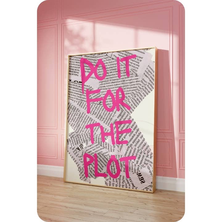 CLM Creative Studio - Wholesale Art Print - Do It For The Plot Retro Newspaper Pastel Wall Art Prints