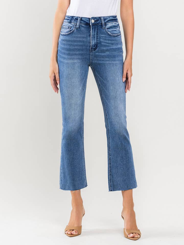 SUPER HIGH RISE KICK FLARE JEANS V3122 for wholesale by VERVET by FLYING MONKEY