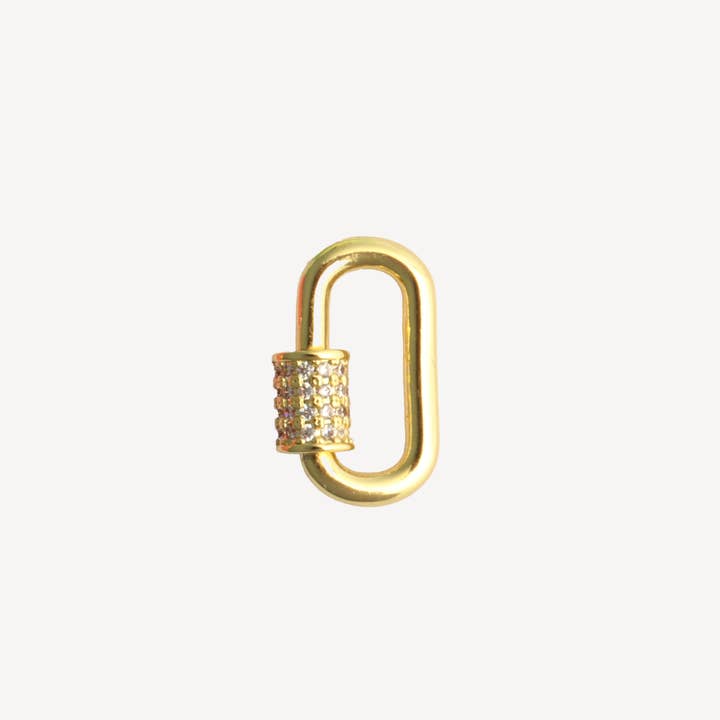 Gold filled carabiner with pave for wholesale by HYE JANE