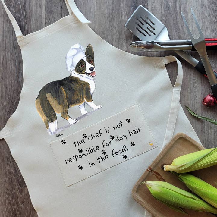 Welsh Corgi Cardigan Apron for wholesale by Zeppa Studios