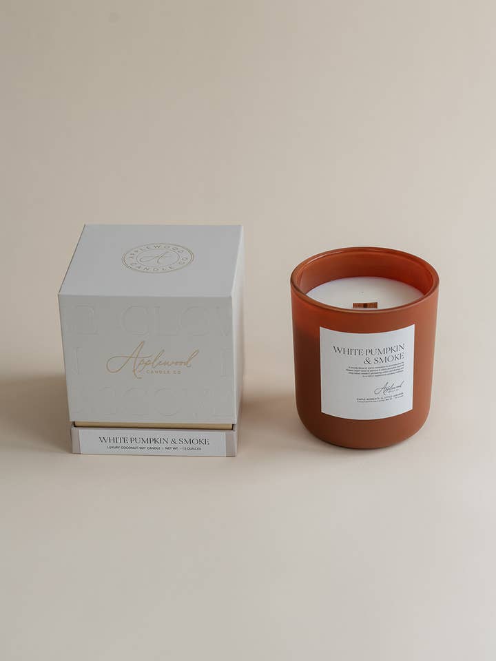 White Pumpkin & Smoke for wholesale by Applewood Candle Co
