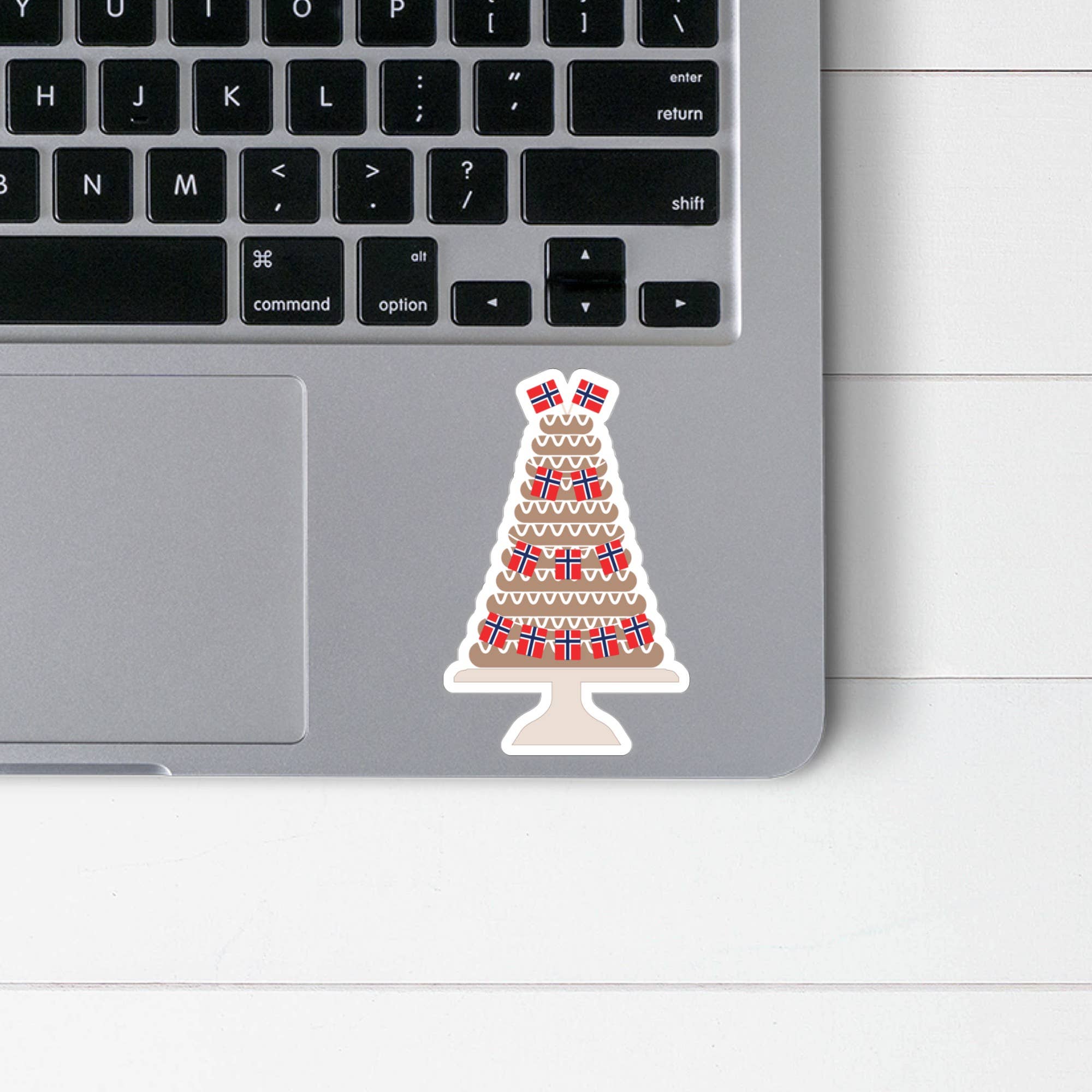 Scandinavian Design Studio – Großhandel Aufkleber – Kransekake-Aufkleber mit norwegischer Flagge1