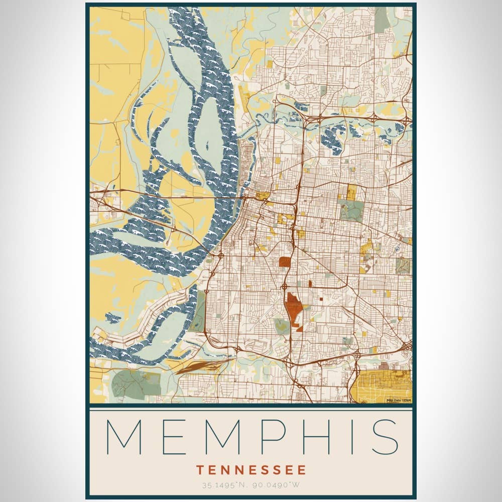 JACE.design - Wholesale Art Print - Memphis TN Map Print Woodblock2