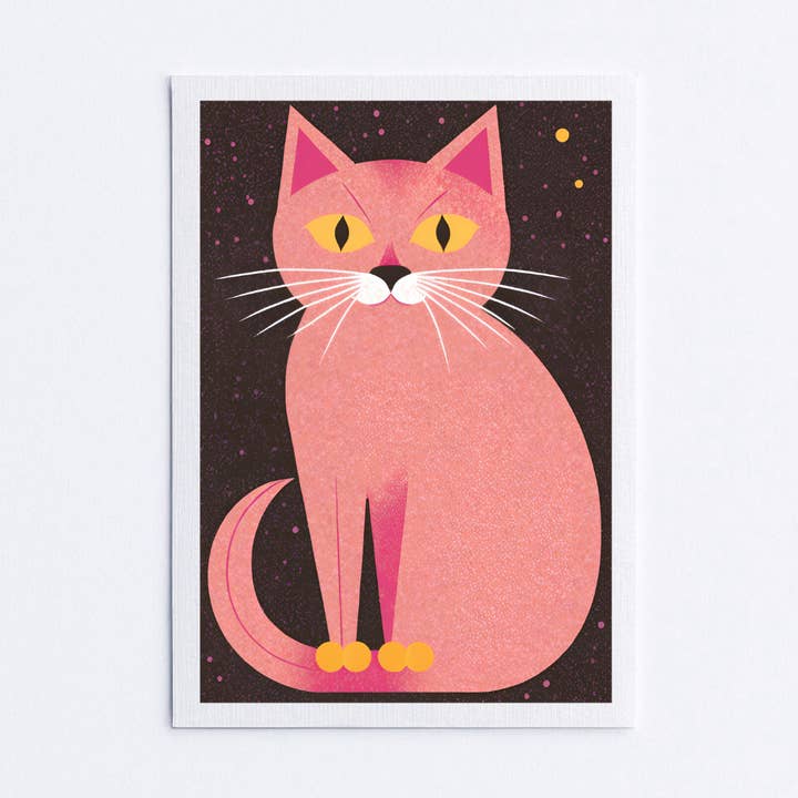 Cryptic Paper Co. - Wholesale Art Print - Minimalist Cat Contemporary Fall Art Print 0