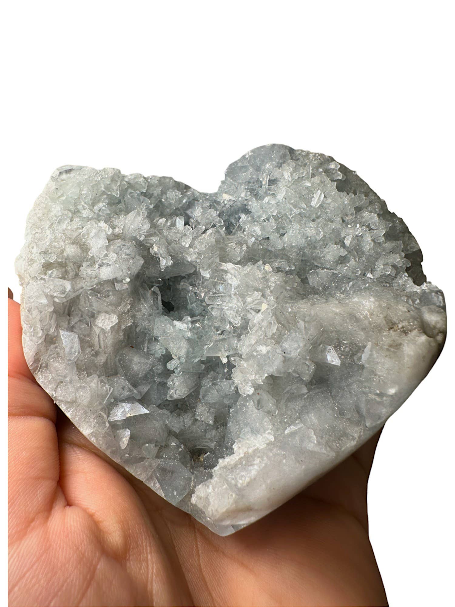 Celestial Avenue – wholesale Spiritual stone/crystal – Celestite Druzy Heart 1
