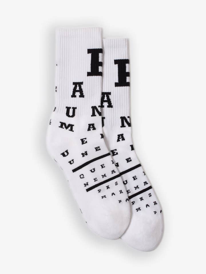 Pas Une Marque - Wholesale Socks - Unisex - Optique Socks (White / Black)0