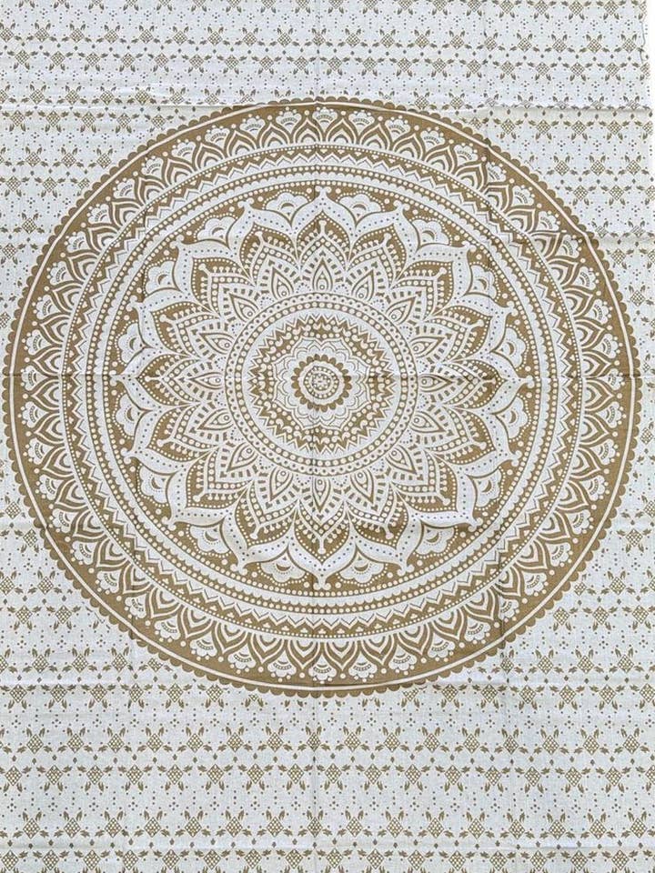 Gold Beige Mandala Tapestry B129 for wholesale by Rising International Inc